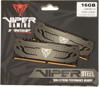 Память DDR4 2x8Gb 3600MHz Patriot PVS416G360C8K Viper Steel RTL Gaming PC4-28800 CL18 DIMM 288-pin 1.35В single rank с радиатором Ret - купить недорого с доставкой в интернет-магазине