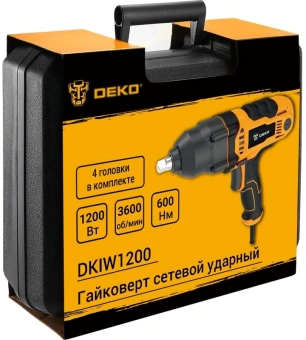 Гайковерт Deko DKIW1200 1200Вт патрон:квад.1/2" (кейс в комплекте) (085-1125) - купить недорого с доставкой в интернет-магазине
