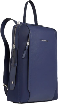 Рюкзак женский Piquadro Lyra CA4576W92T/BLU темно-синий нейлон/натур.кожа - купить недорого с доставкой в интернет-магазине