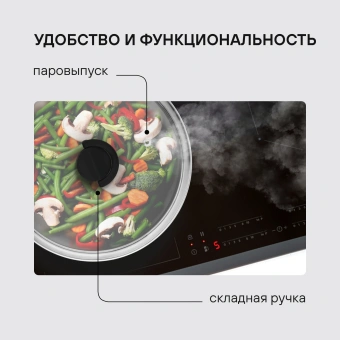 Крышка Rondell Handy RDA-1686 d=24см крыш.прозрачный руч.черная - купить недорого с доставкой в интернет-магазине