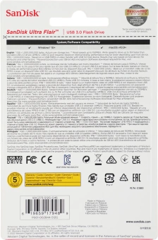 Флеш Диск Sandisk 512GB Cruzer Ultra Flair SDCZ73-512G-G46 USB3.0 серебристый/черный - купить недорого с доставкой в интернет-магазине