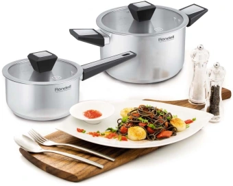 Кастрюля Rondell Blitz RDS-1890 5.2л. d=24см (с крышкой) стальной - купить недорого с доставкой в интернет-магазине