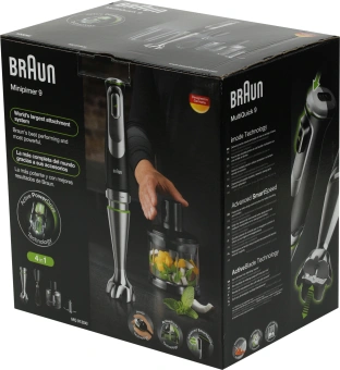 Блендер погружной Braun MQ9135XI 1200Вт черный/серебристый - купить недорого с доставкой в интернет-магазине