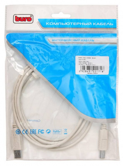 Кабель Buro USB2.0-AM/BM-1.8M-MG USB A(m) USB B(m) 1.8м феррит.кольца серый - купить недорого с доставкой в интернет-магазине