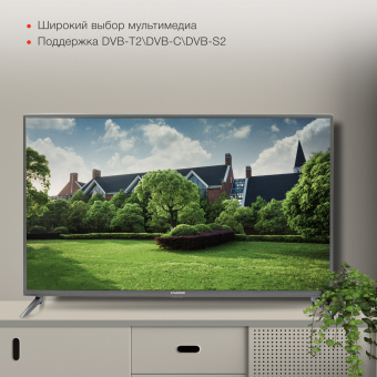 Телевизор LED Starwind 43" SW-LED43UG400 Яндекс.ТВ стальной 4K Ultra HD 60Hz DVB-T DVB-T2 DVB-C DVB-S DVB-S2 USB WiFi Smart TV - купить недорого с доставкой в интернет-магазине