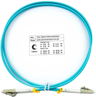 Патч-корд Cabeus FOP-50-LC-LC-1M 2x50/125 OM3 LC дуплекс-LC дуплекс 1м LSZH бирюзовый - купить недорого с доставкой в интернет-магазине