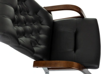 Кресло Бюрократ T-9928WALNUT-CF черный кожа на ножках дерево - купить недорого с доставкой в интернет-магазине