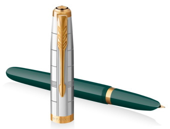 Ручка перьев. Parker 51 Premium (CW2169074) Forest Green GT F сталь нержавеющая подар.кор. - купить недорого с доставкой в интернет-магазине