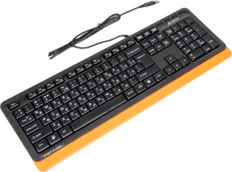 Клавиатура A4Tech FK10 черный/оранжевый USB (FK10 ORANGE) кабель 1.5м - купить недорого с доставкой в интернет-магазине
