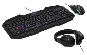 Комплект Оклик HS-HKM100G IMPERIAL (клавиатура, мышь, гарнитура) черный (489352) - купить недорого с доставкой в интернет-магазине