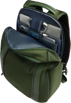 Рюкзак мужской Piquadro Lyss CA6928S143BM/VE зеленый тимьяновый полиэстер/натур.кожа - купить недорого с доставкой в интернет-магазине
