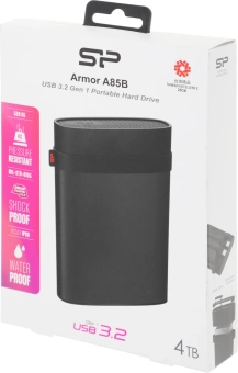Жесткий диск Silicon Power USB3.0 4TB SP040TBPHD85BS3K A85B Armor (5400rpm) 2.5" черный - купить недорого с доставкой в интернет-магазине
