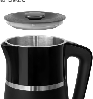 Чайник электрический Galaxy Line GL 0338 1.7л. 2200Вт черный корпус: металл/пластик (ГЛ0338Л) - купить недорого с доставкой в интернет-магазине