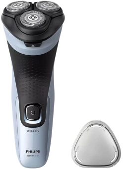 Бритва роторная Philips X3003/00 реж.эл.:3 питан.:аккум. голубой/черный - купить недорого с доставкой в интернет-магазине