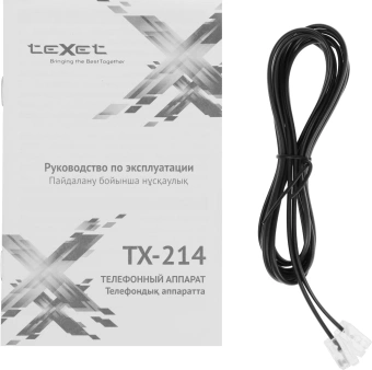 Телефон проводной Texet TX-214 черный - купить недорого с доставкой в интернет-магазине