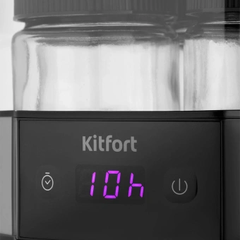 Йогуртница Kitfort КТ-6295 20Вт 7б. 190мл упр.:электрон. серебристый/черный - купить недорого с доставкой в интернет-магазине