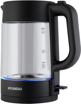 Чайник электрический Hyundai HYK-G7707 1.7л. 2200Вт графит корпус: стекло - купить недорого с доставкой в интернет-магазине