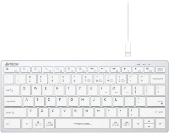 Клавиатура A4Tech FBX51C белый USB беспроводная BT/Radio slim Multimedia (FBX51C WHITE) - купить недорого с доставкой в интернет-магазине