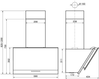 Вытяжка каминная Elikor Рубин Ceramics S4 60Н-700-Э4Д нержавеющая сталь управление: кнопочное (1 мотор) - купить недорого с доставкой в интернет-магазине