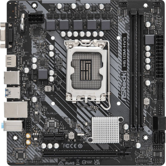 Материнская плата Asrock H610M-HVS Soc-1700 Intel H610 2xDDR4 mATX AC`97 8ch(7.1) GbLAN+VGA+HDMI - купить недорого с доставкой в интернет-магазине