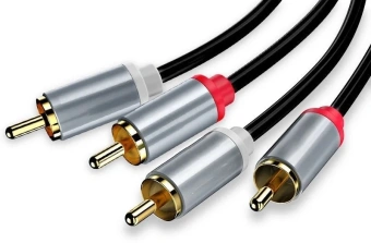 Кабель соединительный аудио Premier 5-304 1.5 2хRCA (m)/2хRCA (m) 1.5м. позолоч.конт. черный/серый - купить недорого с доставкой в интернет-магазине