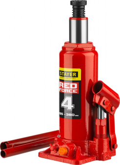 Домкрат Stayer Red Force 43160-4_z01 бутылочный гидравлический красный - купить недорого с доставкой в интернет-магазине