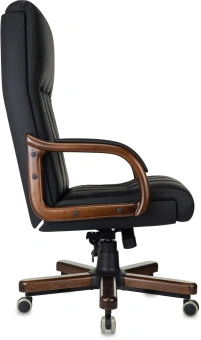 Кресло руководителя Бюрократ T-9932Walnut черный кожа крестов. металл/дерево - купить недорого с доставкой в интернет-магазине