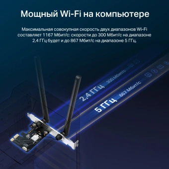 Сетевой адаптер Wi-Fi + Bluetooth Mercusys MA30E AC1200 PCI Express (ант.внеш.несъем.) 2ант. - купить недорого с доставкой в интернет-магазине