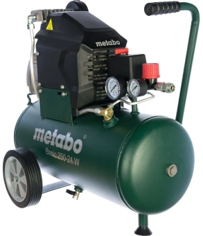 Компрессор поршневой Metabo Basic 250-24 W масляный 200л/мин 24л 1500Вт зеленый - купить недорого с доставкой в интернет-магазине