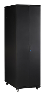 Шкаф серверный Lanmaster (TWT-CBB-42U-8X10-G1) напольный 42U 800x1000мм пер.дв.стекл задн.дв.двуст. 2 бок.пан. 800кг черный IP20 - купить недорого с доставкой в интернет-магазине
