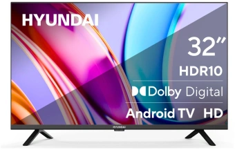 Телевизор LED Hyundai 32" H-LED32BS5002 Android TV Frameless черный HD 60Hz DVB-T2 DVB-C DVB-S DVB-S2 USB WiFi Smart TV - купить недорого с доставкой в интернет-магазине