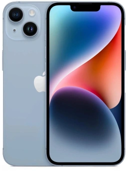 Смартфон Apple A2882 iPhone 14 128Gb 6Gb голубой моноблок 3G 4G 1Sim 6.1" 1170x2532 iOS 16 12Mpix 802.11 a/b/g/n/ac/ax NFC GPS GSM900/1800 GSM1900 TouchSc Protect - купить недорого с доставкой в интернет-магазине