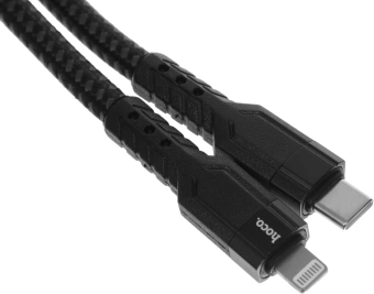 Кабель Hoco U110 iP PD USB Type-C (m)-Lightning (m) 1.2м черный коробка - купить недорого с доставкой в интернет-магазине