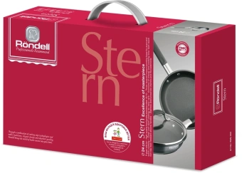 Сковорода Rondell Stern RDS-092 круглая 24см покрытие: Excalibur ручка несъемная (с крышкой) серый - купить недорого с доставкой в интернет-магазине