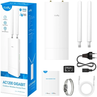 Повторитель беспроводного сигнала Cudy AP1300 Outdoor AC1200 Wi-Fi белый - купить недорого с доставкой в интернет-магазине