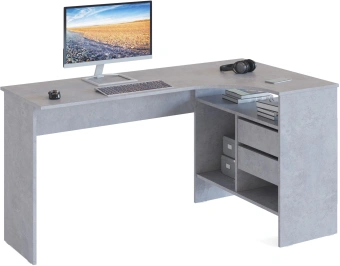 Стол для компьютера Сокол СПм-25 П столешница ЛДСП бетон 145x74x81см (00-00011531) - купить недорого с доставкой в интернет-магазине