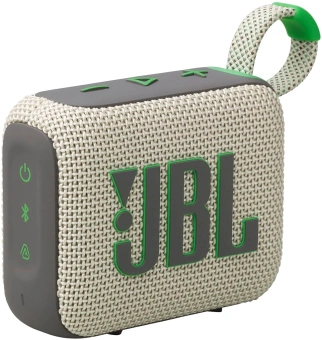 Колонка порт. JBL Go 4 бежевый/зеленый 4.2W 1.0 BT 850mAh (JBLGO4SAND) - купить недорого с доставкой в интернет-магазине