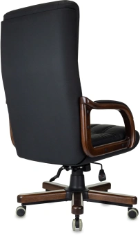 Кресло руководителя Бюрократ T-9932Walnut черный кожа крестов. металл/дерево - купить недорого с доставкой в интернет-магазине