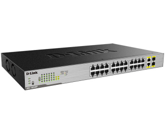 Коммутатор D-Link DGS-1026MP 24x1Гбит/с 2xКомбо(1000BASE-T/SFP) 24PoE 370W неуправляемый - цена, купить или заказать с доставкой в интернет-магазине Коммутатор D-Link DGS-1026MP 24x1Гбит/с 2xКомбо(1000BASE-T/SFP) 24PoE 370W неуправляемый - купить недорого с доставкой в интернет-магазине
