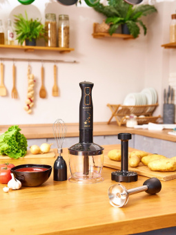 Блендер погружной Scarlett Золотая коллекция SC-HB42M45 800Вт черный/золотистый - купить недорого с доставкой в интернет-магазине