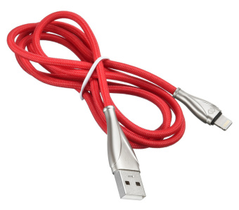 Кабель Digma LIGHT-1.2M-RED USB (m)-Lightning (m) 1.2м красный - купить недорого с доставкой в интернет-магазине