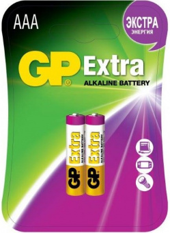 Батарея GP Extra Alkaline 24AX LR03 AAA (2шт) блистер - купить недорого с доставкой в интернет-магазине