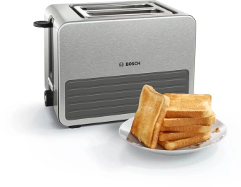 Тостер Bosch TAT7S25 1050Вт серебристый - купить недорого с доставкой в интернет-магазине
