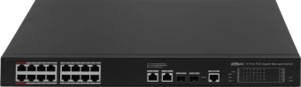 Коммутатор Dahua DH-S4220-16GT-190 16x100Мбит/с 2x1Гбит/с 2SFP 16PoE 190W управляемый - купить недорого с доставкой в интернет-магазине