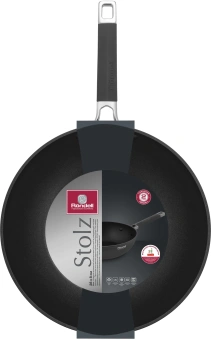 Сковорода ВОК (WOK) Rondell Stolz RDA-1771 круглая 28см покрытие: Xylan Plus ручка несъемная (без крышки) серый - купить недорого с доставкой в интернет-магазине