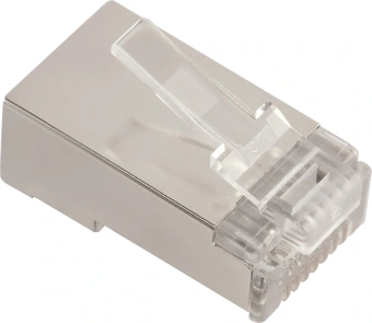 Коннектор Lanmaster (LAN-EZ45-8P8C/S5E-100) STP кат.5E RJ45 серебристый (упак.:100шт) - купить недорого с доставкой в интернет-магазине