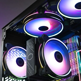 Вентилятор для корпуса Cooler Master MasterFan MF140 Halo2 ARGB 140х140x25 черный 4-pin 27дБ (MFL-B4DN-16NP2-R2) Ret - купить недорого с доставкой в интернет-магазине