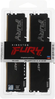 Память DDR5 2x8Gb 5600MHz Kingston KF556C40BBK2-16 Fury Beast RTL Gaming PC5-44800 CL40 DIMM 288-pin 1.25В single rank с радиатором Ret - купить недорого с доставкой в интернет-магазине