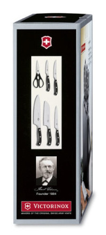 Набор ножей кухон. Victorinox Grand Maitre Cutlery Block 7.7243.6 (7.7243.6) компл.:6предм. с подставкой черный подар.коробка - купить недорого с доставкой в интернет-магазине