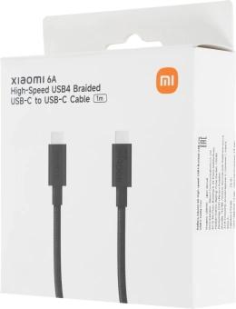 Кабель Xiaomi BHR087BGL USB Type-C (m)-USB Type-C (m) 1м черный - купить недорого с доставкой в интернет-магазине